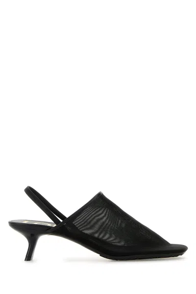 Loewe Women Black Mesh Petal Pumps
