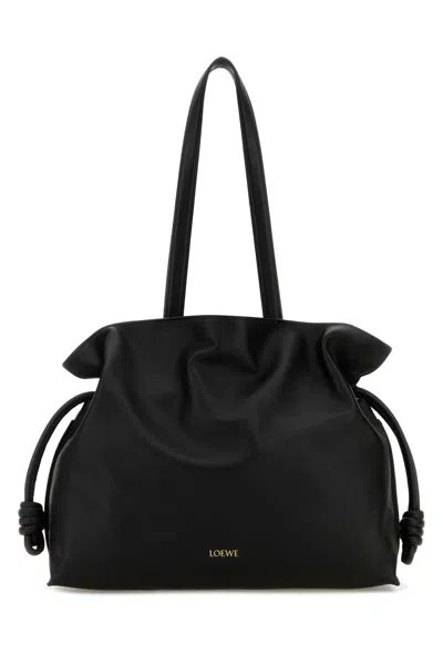 Loewe Women Black Nappa Leather Large Flamenco Shoulder Bag