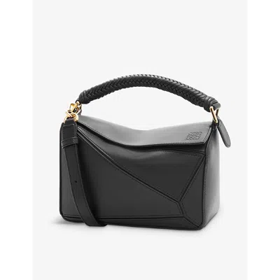LOEWE WOMENS BLACK PUZZLE SMALL LEATHER SHOULDER BAG