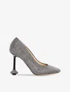 LOEWE WOMENS TOY 90 SCULPTED-HEEL CRYSTAL-EMBELLISHED LEATHER PUMPS BLACK EUR 40 / 7 UK