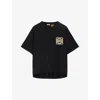 Loewe Black T-shirt With Anagram Embroidery In Terry Cloth In Black