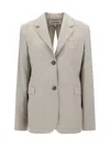 Loewe Tied-back Wool Blazer In Multicolor