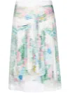 Loewe Women Blurred Print Midi Skirt In Multicolor