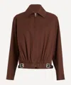 Loewe Womens Coffee Belted Classic Cotton-blend Jacket In Brown