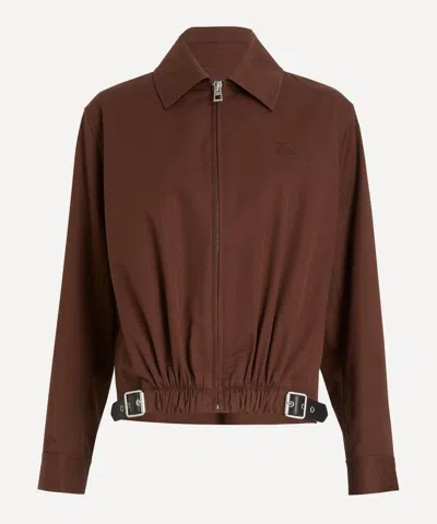 Loewe Women's Brown Belted Silk Twill Jacket