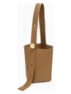 Loewe Brown Calfskin Pebble Bucket Medium Bag In Green