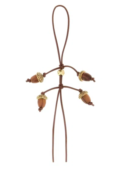 Loewe Women Brown Wood Acorn Charm
