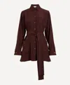 Loewe Women's Burgundy Belted Silk Blouse In Burgundy