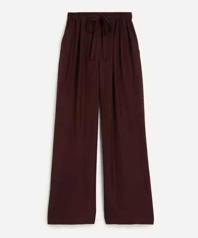 Loewe Women's Burgundy Silk Pyjama Trousers