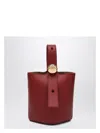 Loewe Red Calfskin Pebble Bucket Small Bag Women In Red
