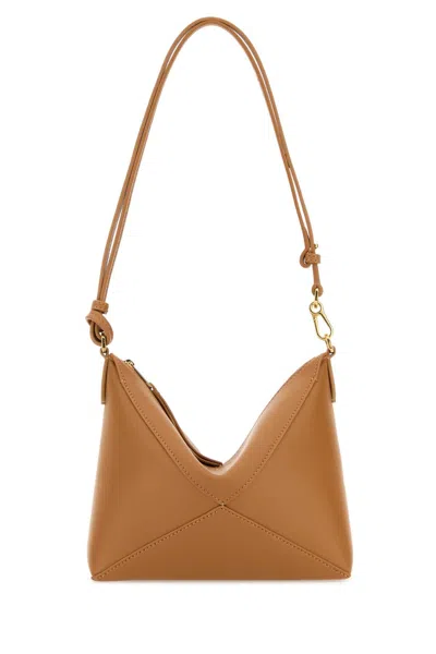 Loewe Women Camel Leather Puzzle Fold Shoulder Bag