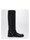 Loewe Leather Campo Biker Boots In Black