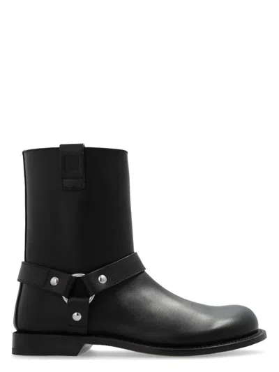 LOEWE WOMEN'S CAMPO LEATHER BIKER BOOTS