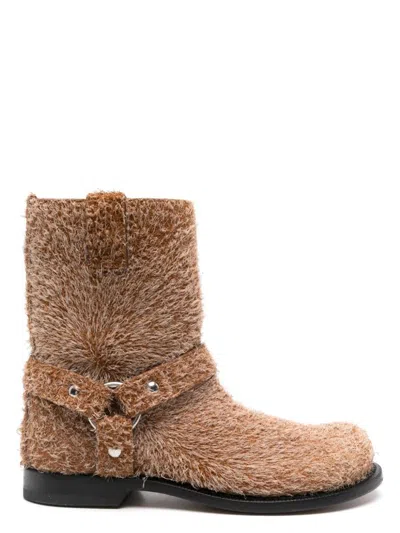 LOEWE WOMEN'S CAMPO LEATHER BIKER BOOTS