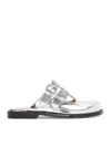 Loewe Campo Metallic Leather Mary Jane Flats In Silver