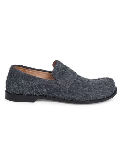 Loewe Women's Campo Suede Loafers In Charcoal