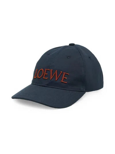 Loewe Women's Canvas Embroidered Logo Cap In Blue