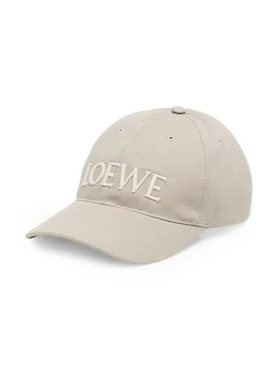 Loewe Women's Canvas Embroidered Logo Cap In Gray