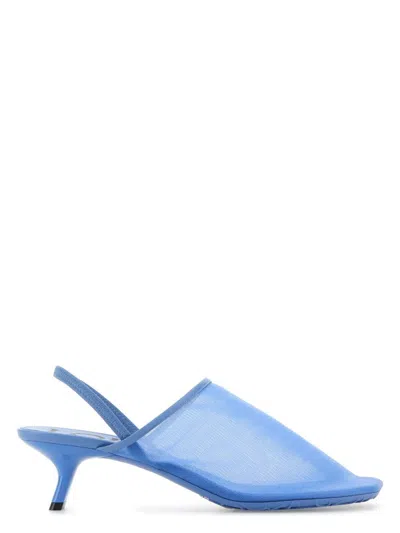 LOEWE WOMEN'S CERULEAN BLUE MESH PETAL PUMPS