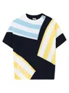 Loewe Striped Fuzzy Knit Short-sleeve Sweater In Multi