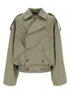 Loewe Cotton-blend Trench Bomber Jacket In Green