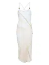 Loewe Strappy Midi Dress With Scoop Neck And Side Slit In Blue