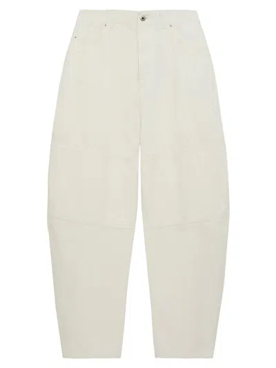 Loewe Women's Cotton Wide-leg Jeans In White