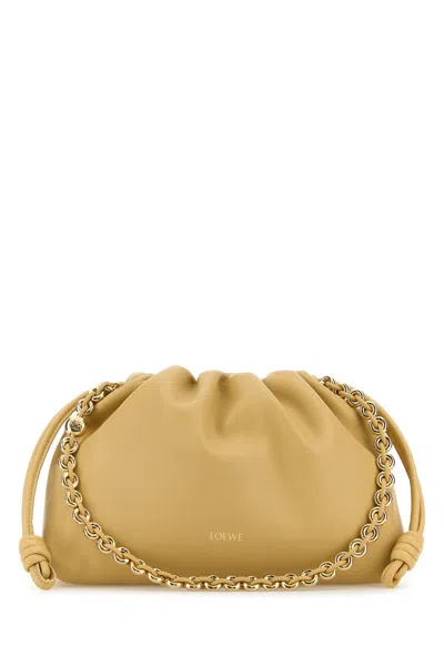 Loewe Women Cream Nappa Leather Medium Flamenco Clutch
