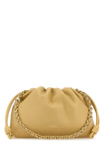 Loewe Women Cream Nappa Leather Medium Flamenco Clutch
