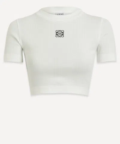 Loewe Women's Cropped Cotton Anagram Top