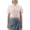 Loewe Women's Cropped Polo In Pink