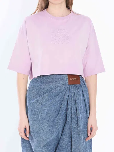 Loewe Women Cropped T-shirt In Purple