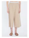 Loewe Cropped Cotton Trousers In Beige