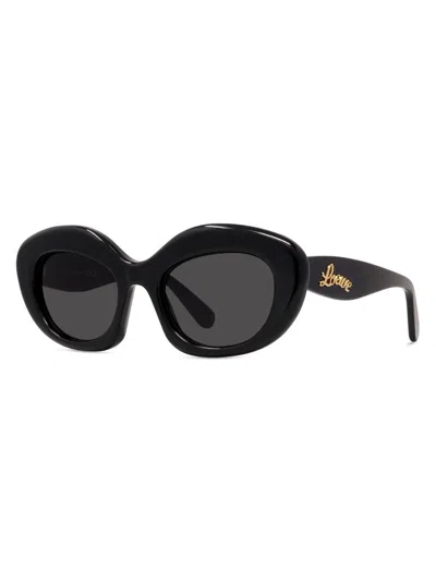 Loewe Curvy Smoke Cat Eye Ladies Sunglasses Lw40153f 01a 54 In Black