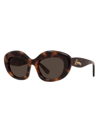 Loewe Curvy Cat-eye Acetate Sunglasses In Brown