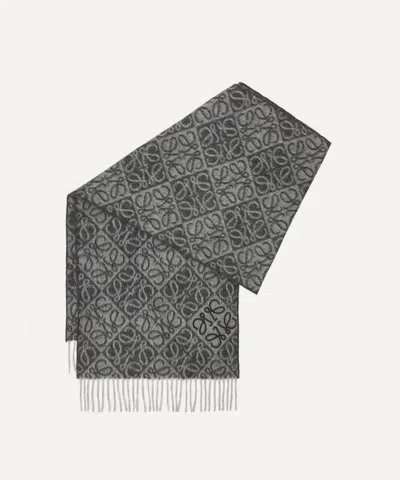 Loewe Women's Dark Grey Anagram Wool-blend Scarf
