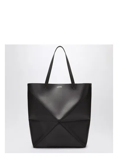 Loewe Borsa Shopping Puzzle Fold Media In Pelle Blu  Donna