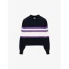 Loewe Cotton Polo Sweater In Deep Blue / Yellow /