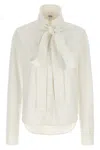 Loewe Bow Long-sleeve Button-down Shirt In White