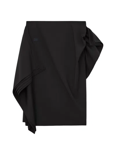Loewe Women's Drape Wool Skirt In Black