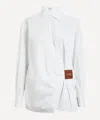 Loewe Draped Cotton Wrap Shirt With Collared Neck In White