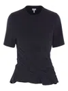 Loewe Mini Dress In Luxurious Polyester-silk Blend In Black