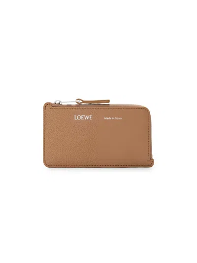 Loewe Women's Duet Coin Leather Cardholder In Brown