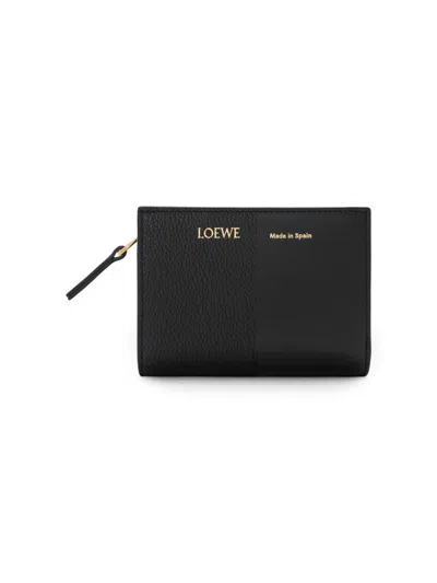 Loewe Women's Duet Leather Compact Wallet In Black