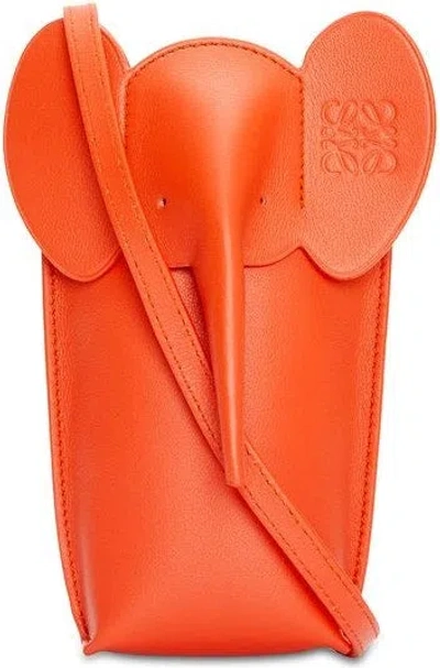 Loewe Women's Elephant Pocket In Viviorange