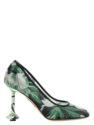 LOEWE WOMEN'S EMBELLISHED MESH TOY PUMPS
