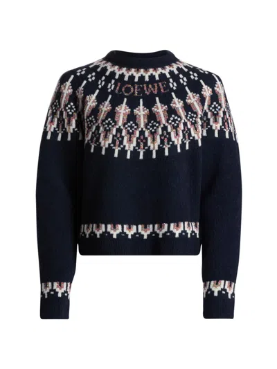 Loewe Women's Fair Isle-style Wool-blend Sweater In Multi
