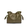 Loewe Leather Flamenco Purse In Dark Khaki Green