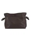 Loewe Women's Flamenco Leather Drawstring Clutch In Chocolate