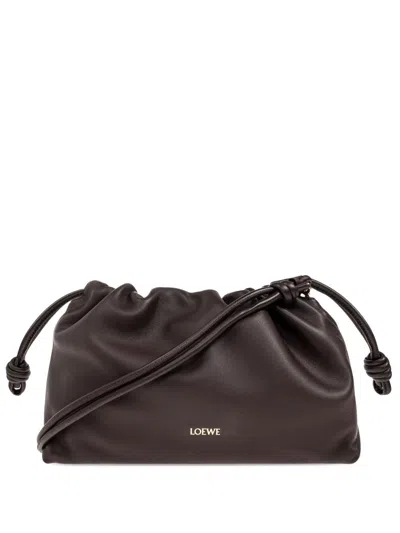 Loewe Women Flamenco Leather Medium Clutch In Brown